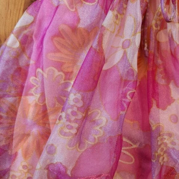 Vintage 60s Pink Chiffon Baby Girl Dress MCM 1960s Handmade Party Formal - Picture 6 of 10